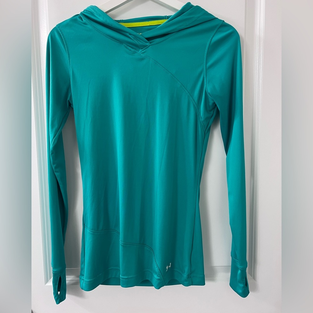 Under Armour Lightweight Quick Drying Workout, Green - Small - Hood - Longsleeve